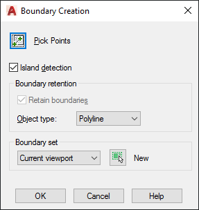 Printscreen Boundary Creation AutoCAD