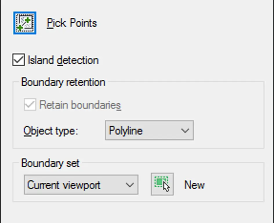 Printscreen Boundary Creation AutoCAD