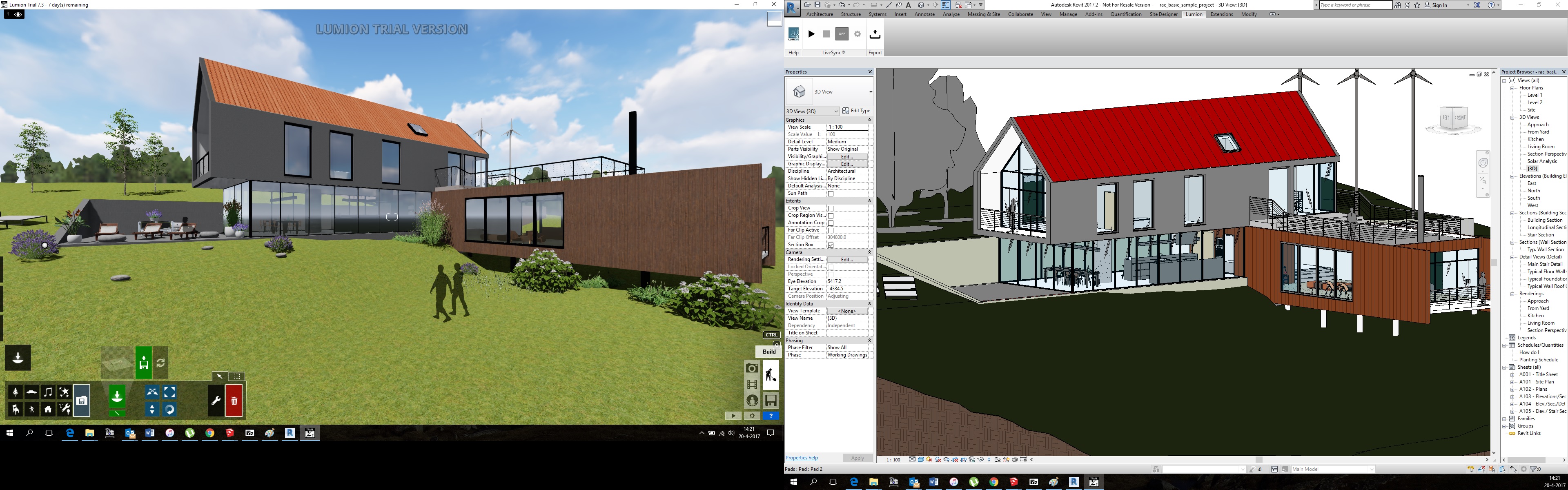 Printscreen Live synchronisatie met Lumion vanuit Revit