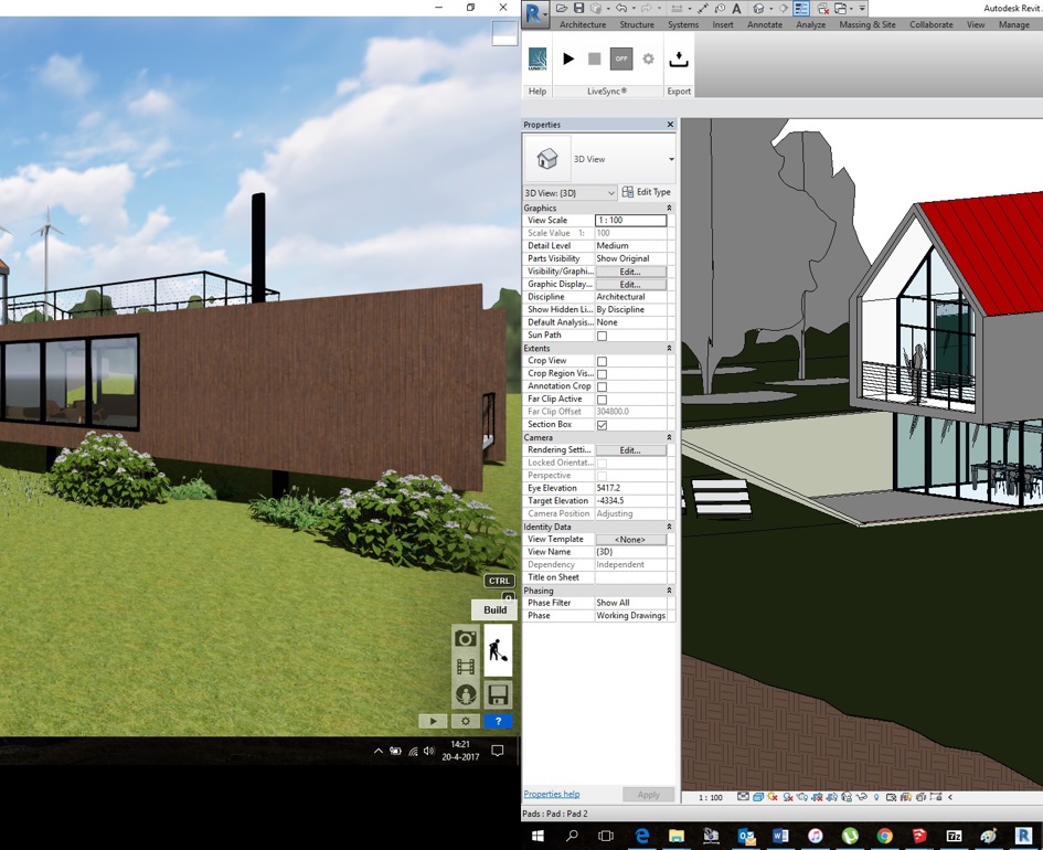 Printscreen Live synchronisatie met Lumion vanuit Revit