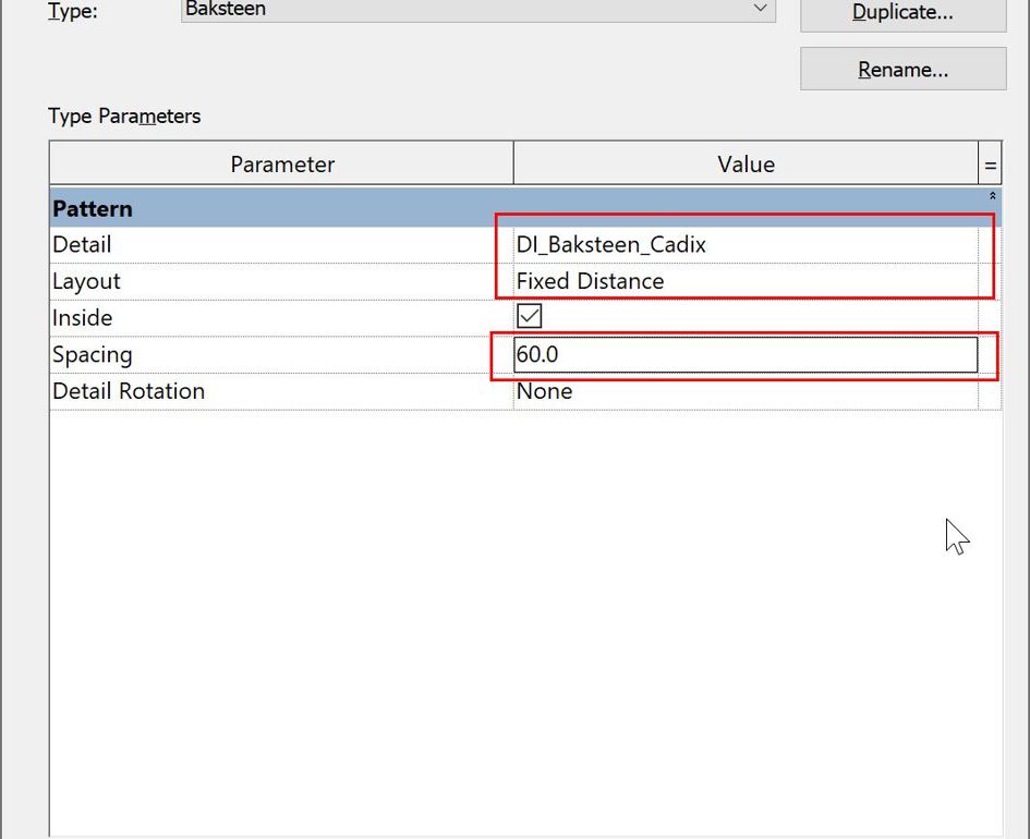 Printscreen Revit Type Properties
