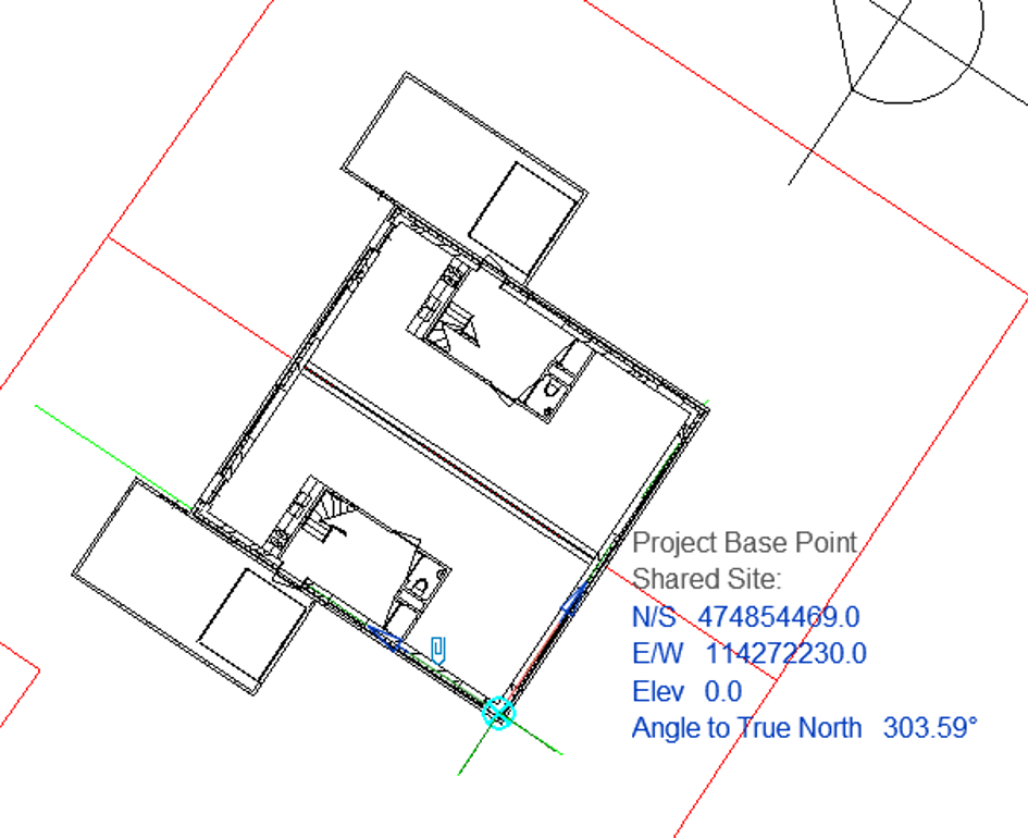 Printscreen van een Revit model geplaatst in het RD-stelsel