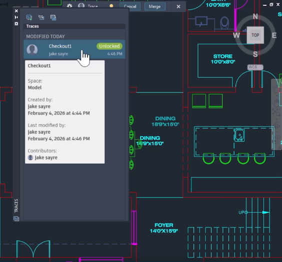 Samenwerken in één DWG met Checkout