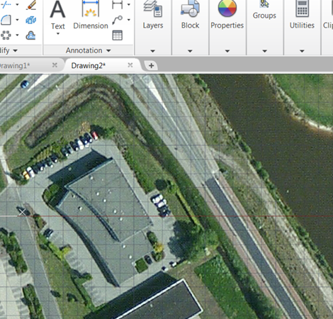 Hoe krijg ik een luchtfoto in mijn AutoCAD tekening?