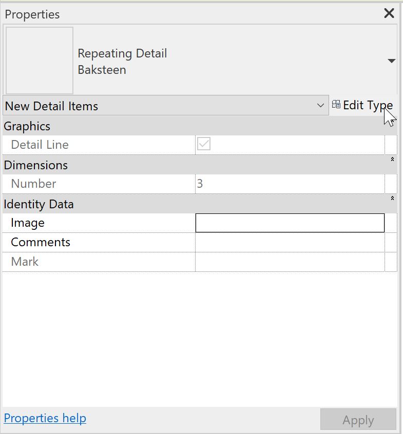 Printscreen Revit Properties