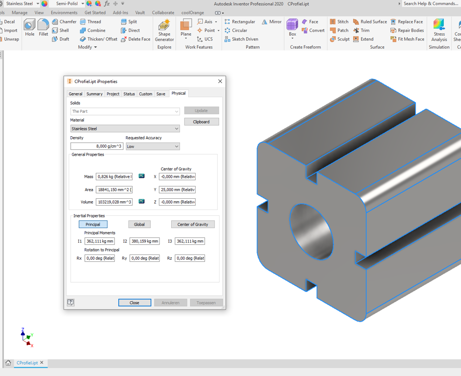 Printscreen Inventor 3D model