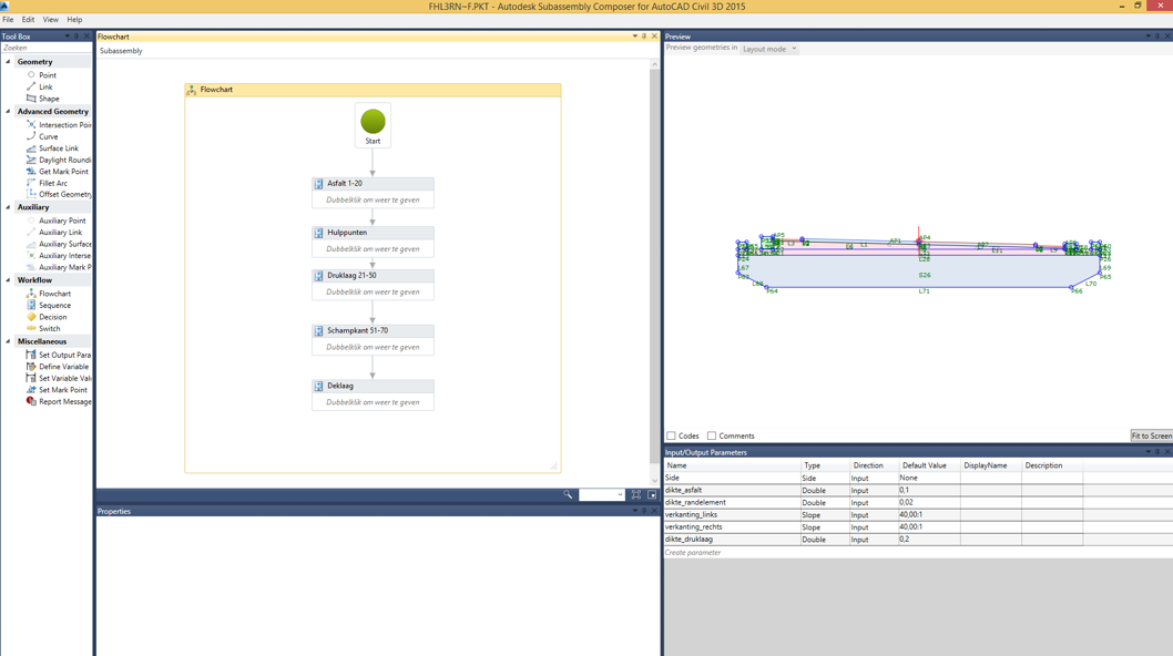 Subassembly composer in Civil 3D
