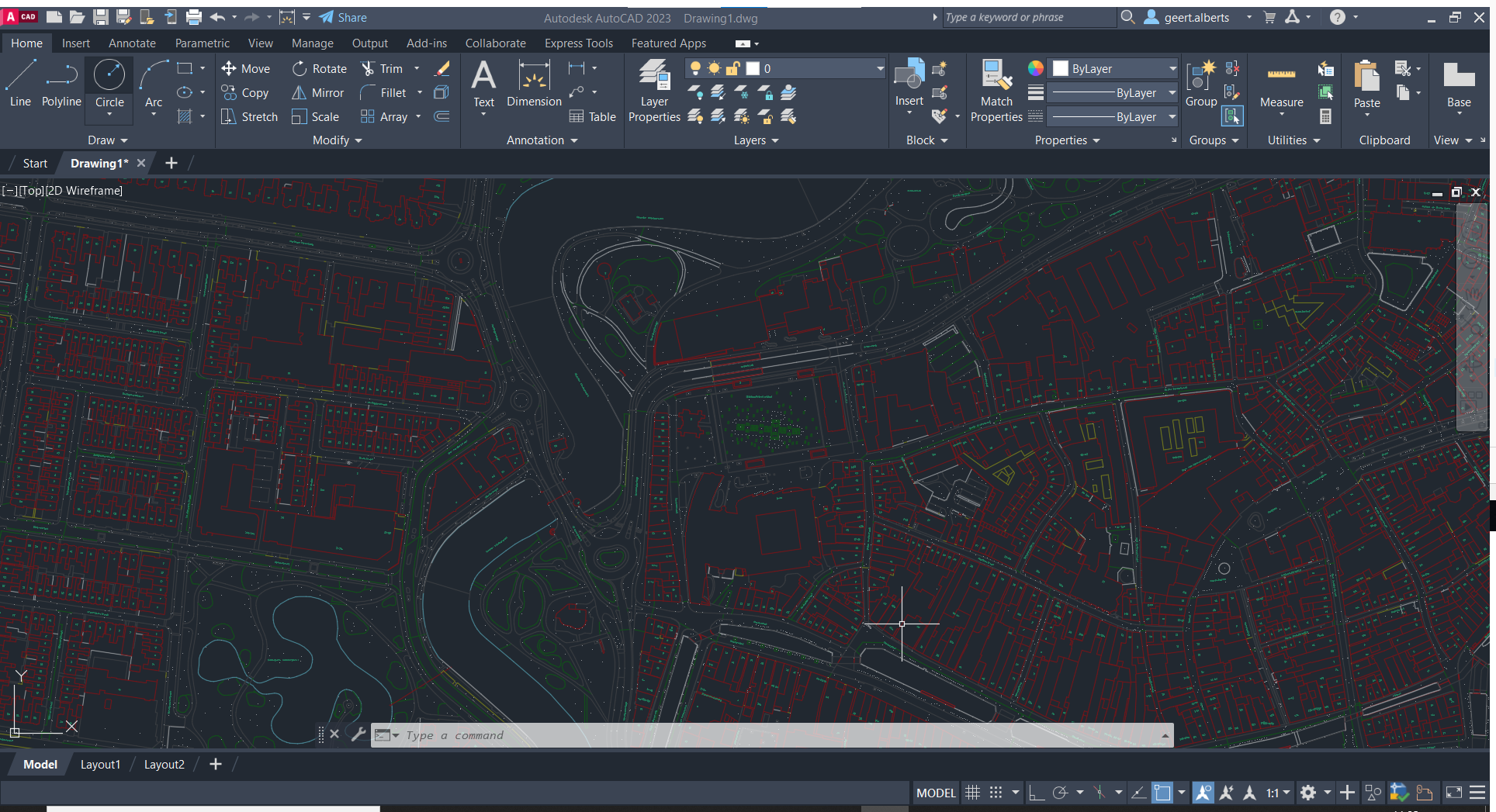 Printscreen AutoCAD Gemeente Leeuwarden