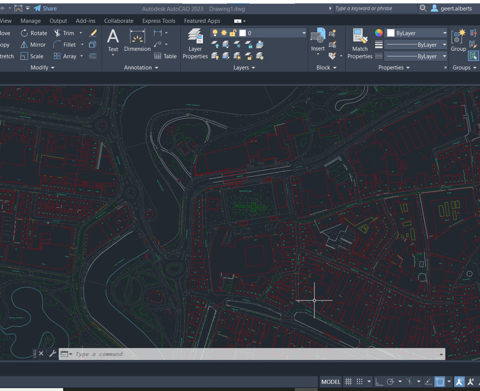 Printscreen AutoCAD Gemeente Leeuwarden