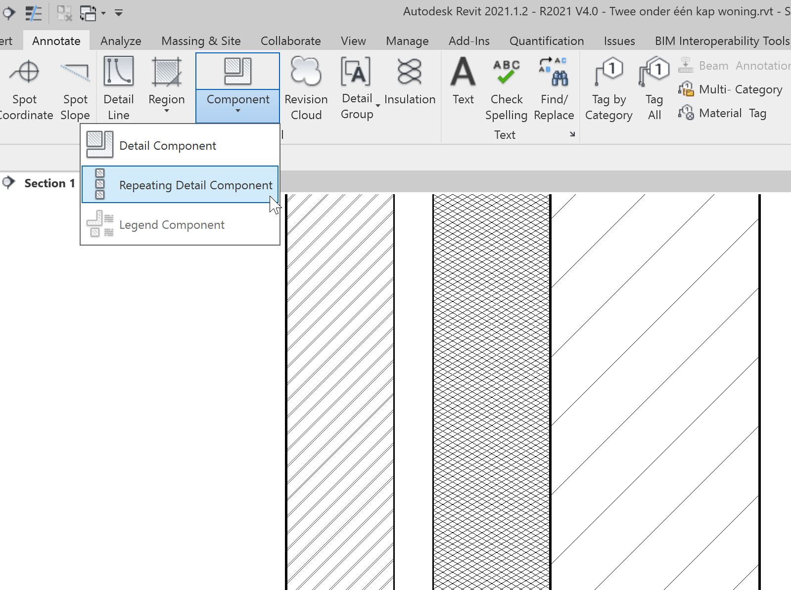 Printscreen Revit Repeating detail