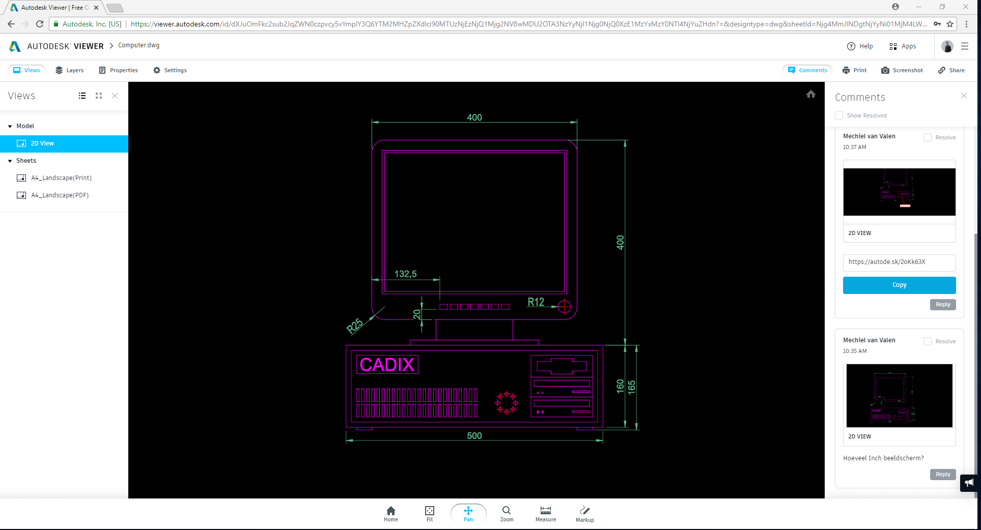 Autodesk A360 viewer