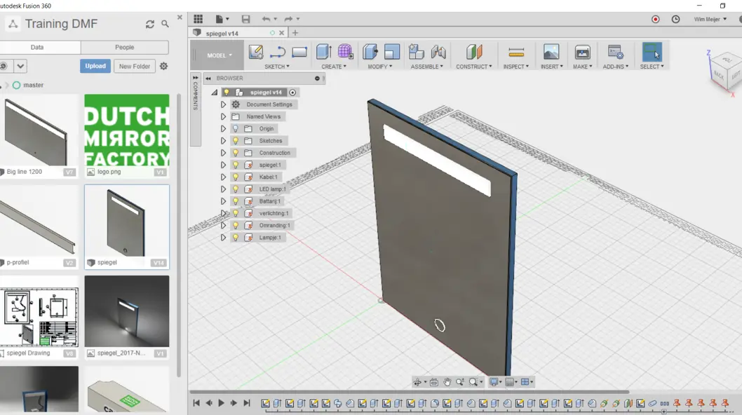 Spiegel in Fusion 360