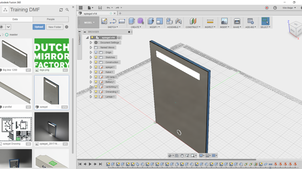 Spiegel in Fusion 360