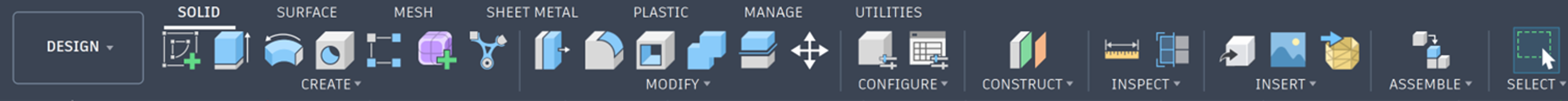 Part Design werkbalk in Autodesk Fusion